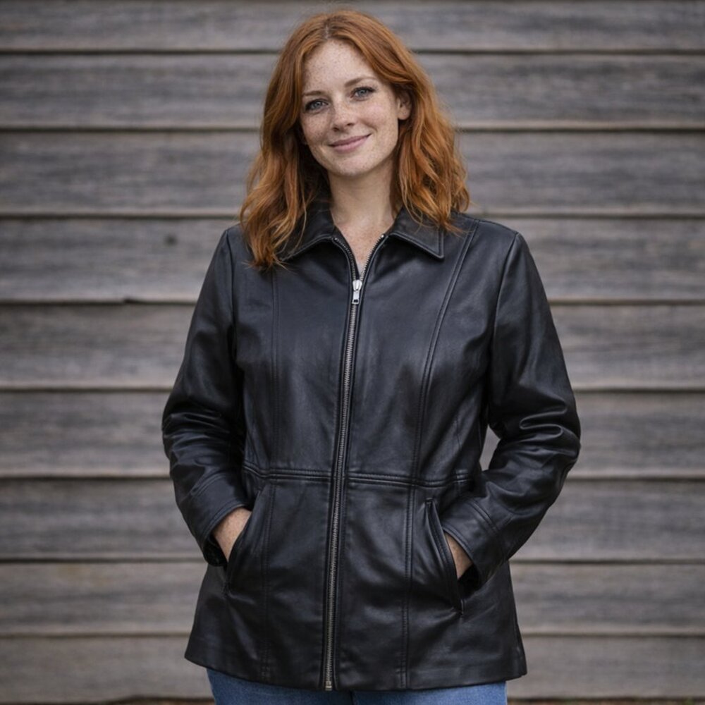 Wilsons Leather Women's Black Zip Up Jacket, Size Large - Picture 2 of 10